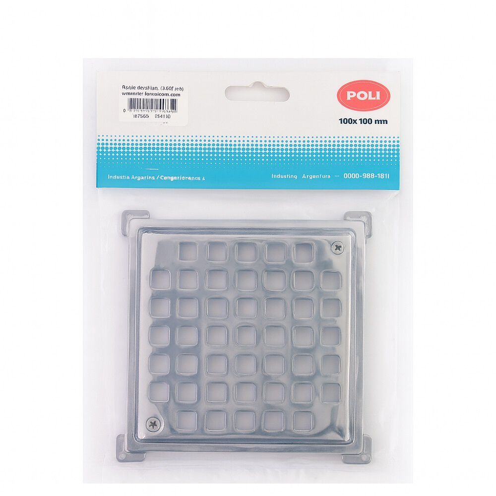Rejilla Pileta Cuadrada 100mm Cromado Acero Inoxidable Poli image number 2.0