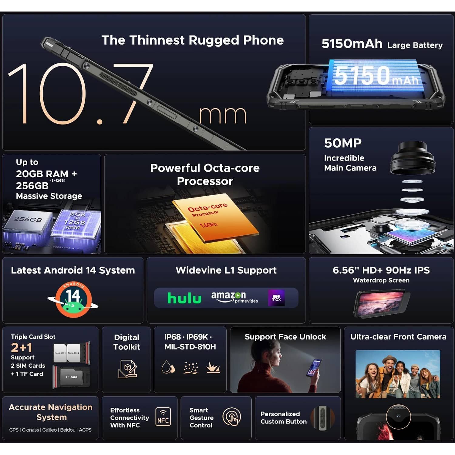 Doogee Blade 10 Ultra - Smartphone Resistente, 8gb+256gb, 50mp, Android 14 image number 2.0