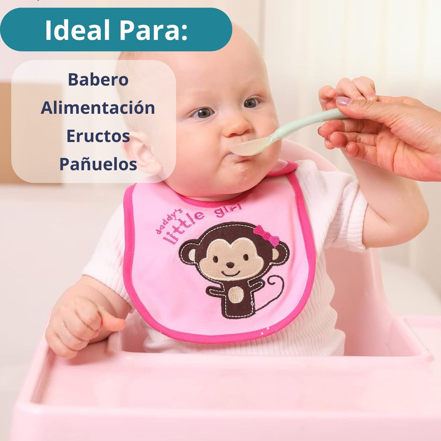 Pack 6 Baberos Impermeables Regulables Para Beb&eacute;s Jump Kids Ni&ntilde;a image number 2.0