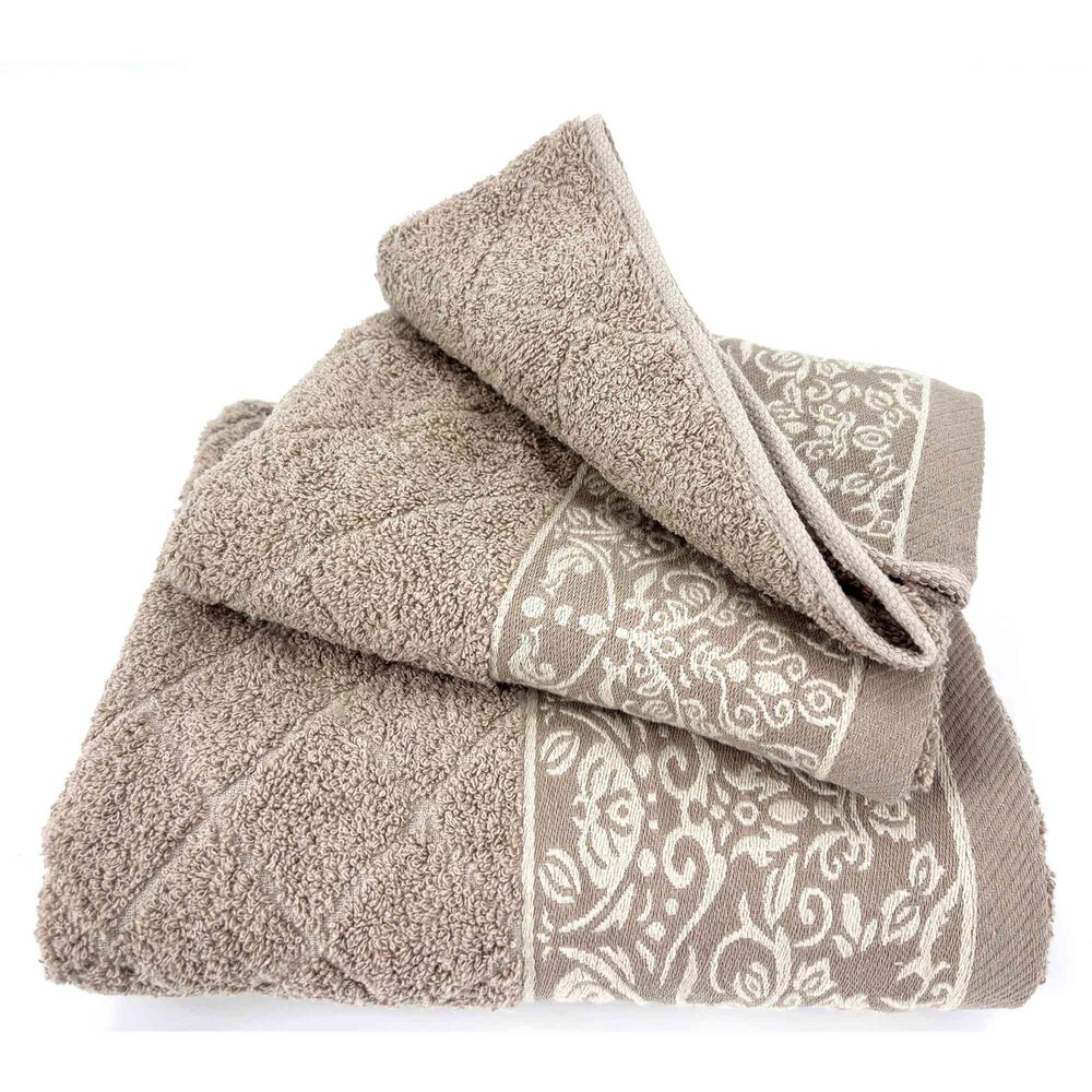 Juego Toalla Andes 3 Piezas Flores Beige image number 2.0