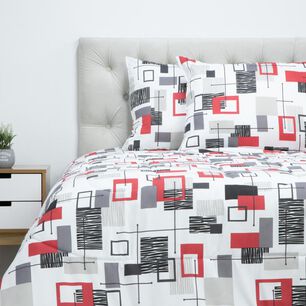Set Plum&oacute;n + 2 Almohadas Casaideal Geometrico / 2 Plazas