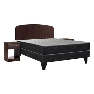 Cama Europea Celta Apolo Black / 2 Plazas / Base Normal + Set De Maderas