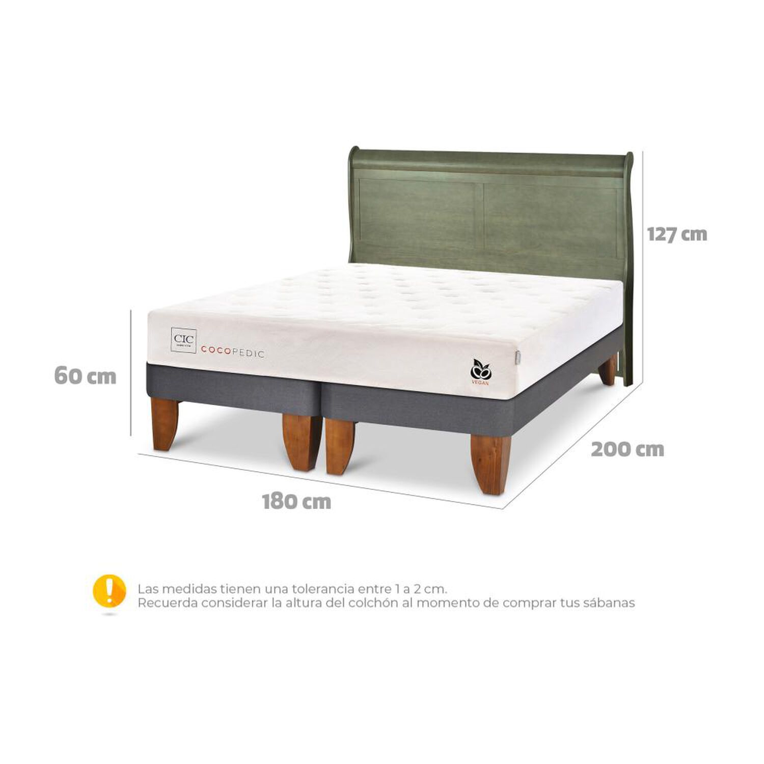 Cama Europea Cic Cocopedic / King / Base Dividida + Respaldo image number 6.0