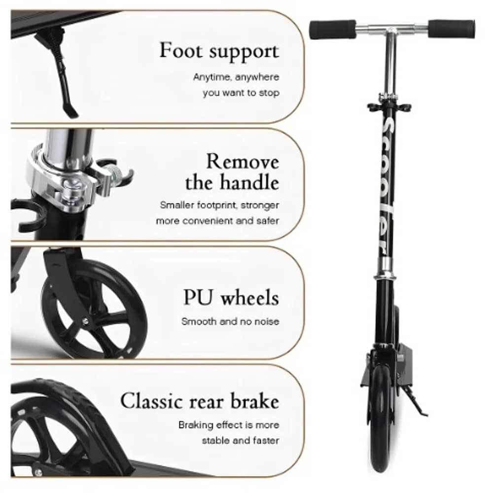 Scooter Monopatin Plegable Metalico 2 Ruedas 200mm image number 6.0