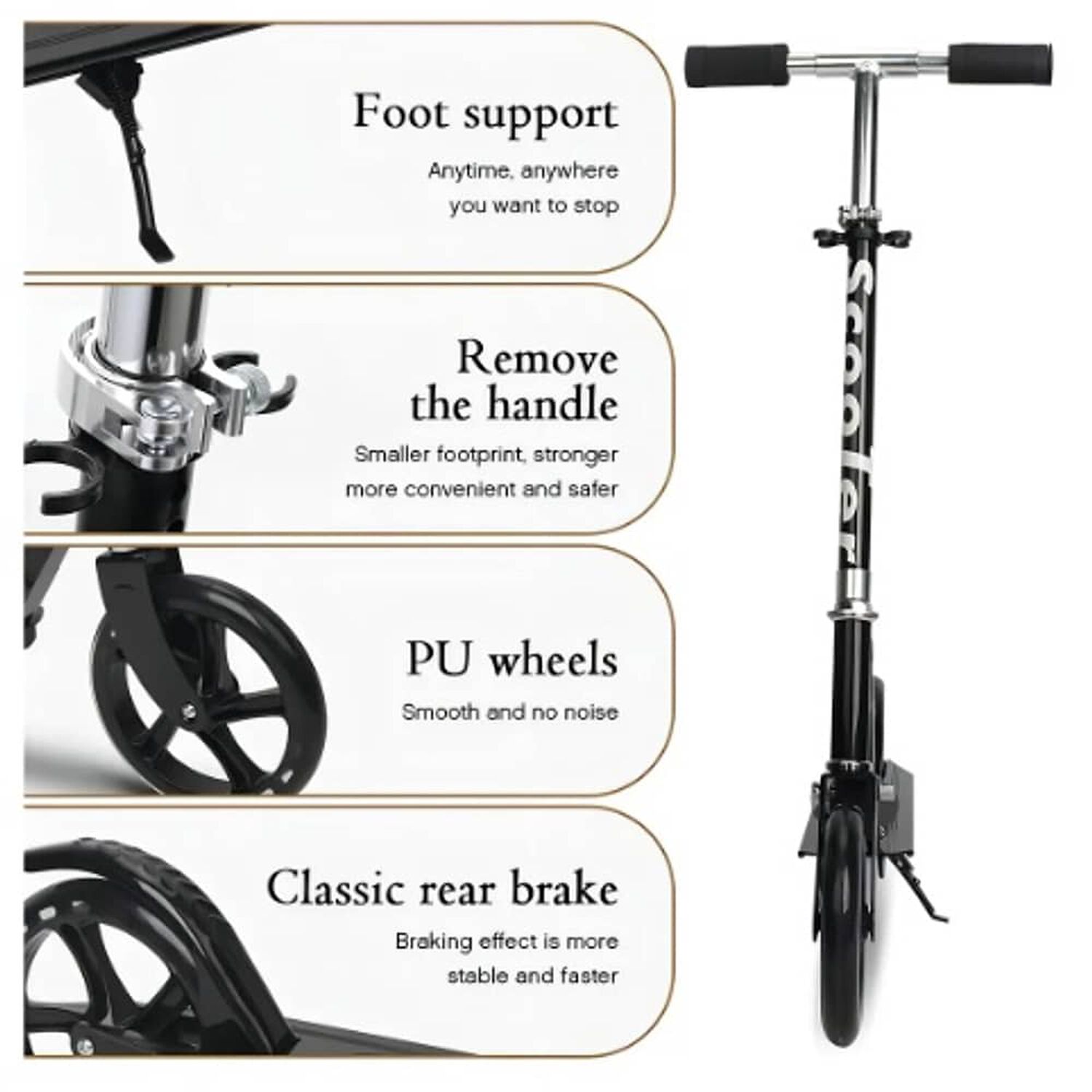 Scooter Monopatin Plegable Metalico 2 Ruedas 200mm image number 6.0