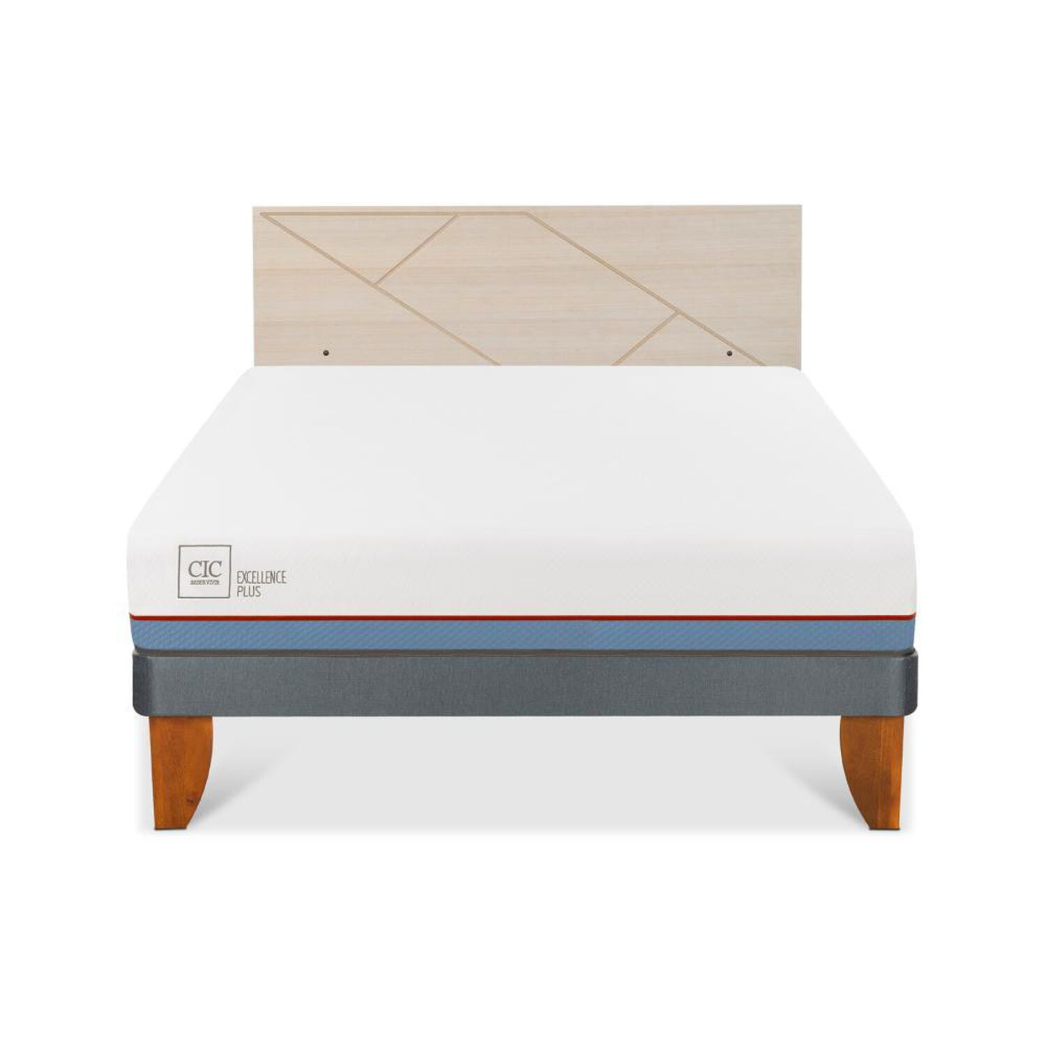 Cama Europea Cic Excellence Plus / 2 Plazas / Base Normal + Respaldo image number 0.0