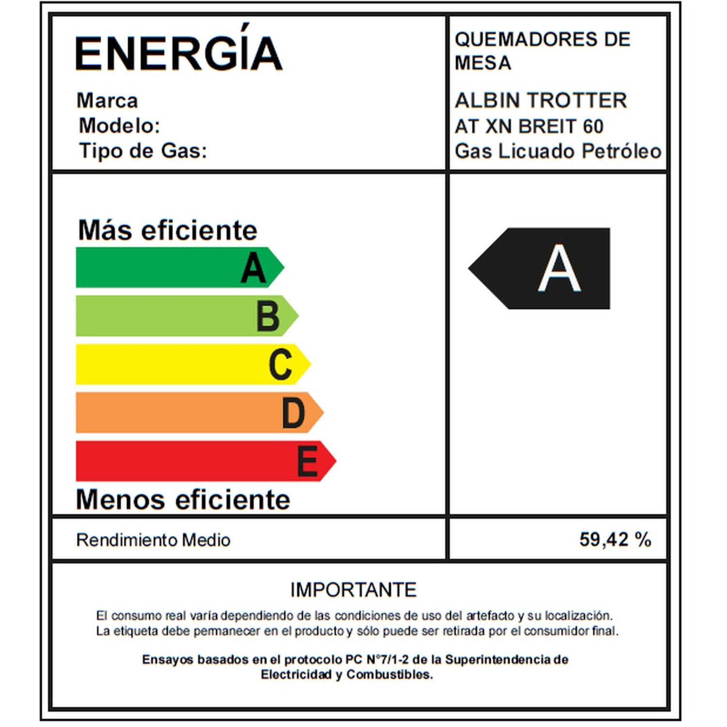 Encimera Gas Licuado Albin Trotter Breit 60 4 Platos image number 17.0
