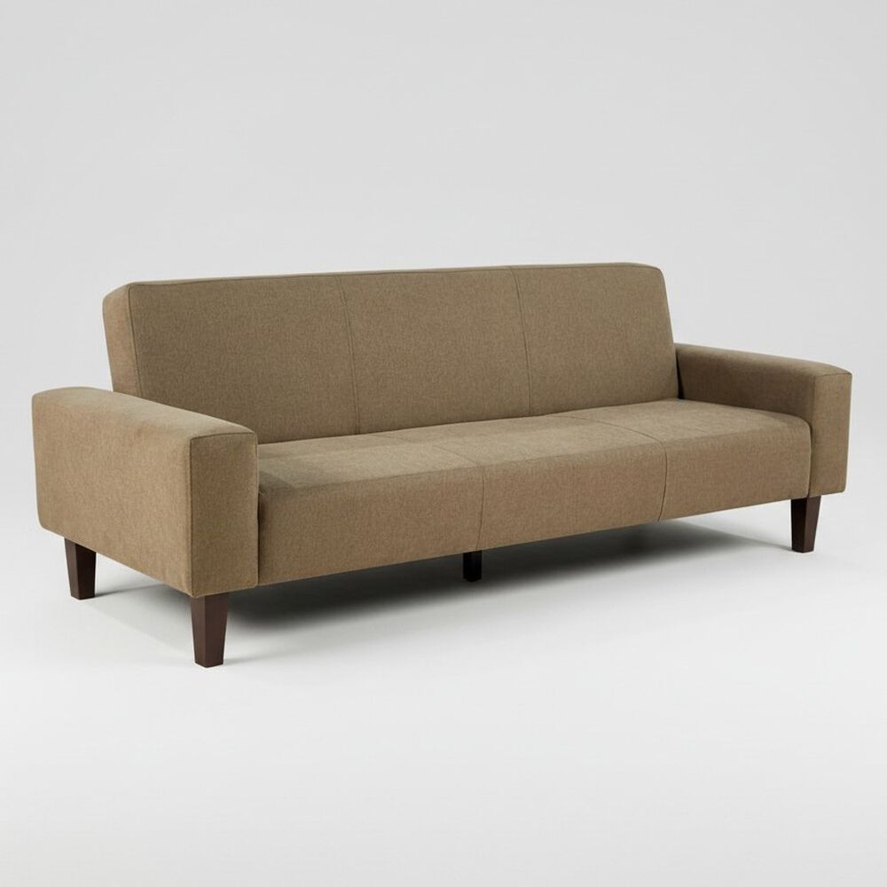 Fut&oacute;n Sof&aacute; Cama 3 Cuerpos Tapiz Genova - Con Reposabrazos (caf&eacute;) image number 3.0