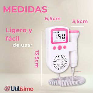 Monitor Fetal Doppler Latidos Fetales Coraz&oacute;n Beb&eacute; Blanco Rosa