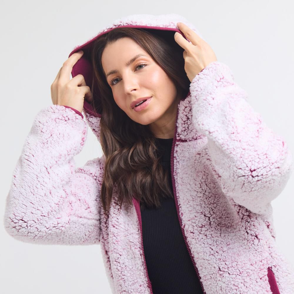 Chaqueta Sherpa Melange Cuello Alto Con Capucha Mujer Geeps image number 4.0