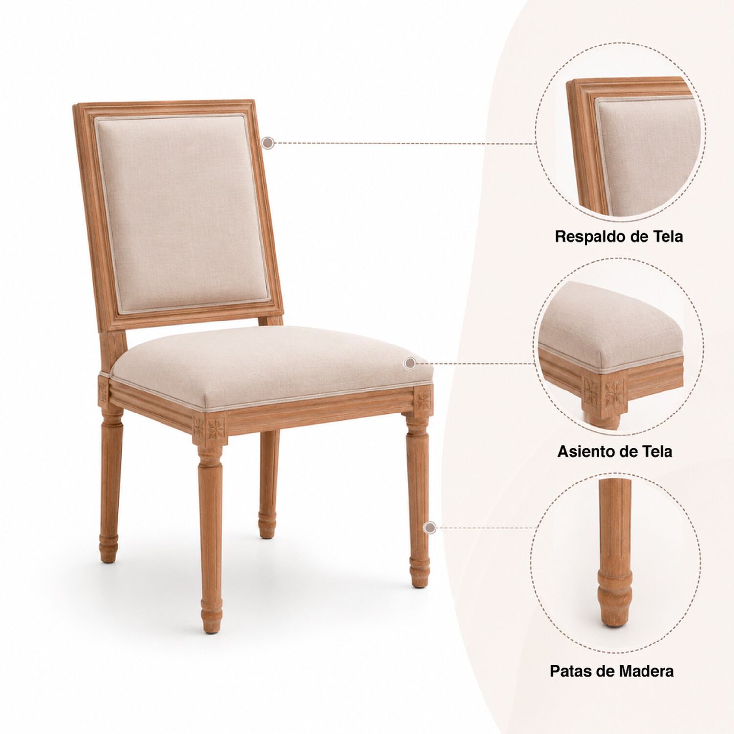 Pack De 2 Sillas De Comedor Madera Mazga 58x52x98 image number 4.0
