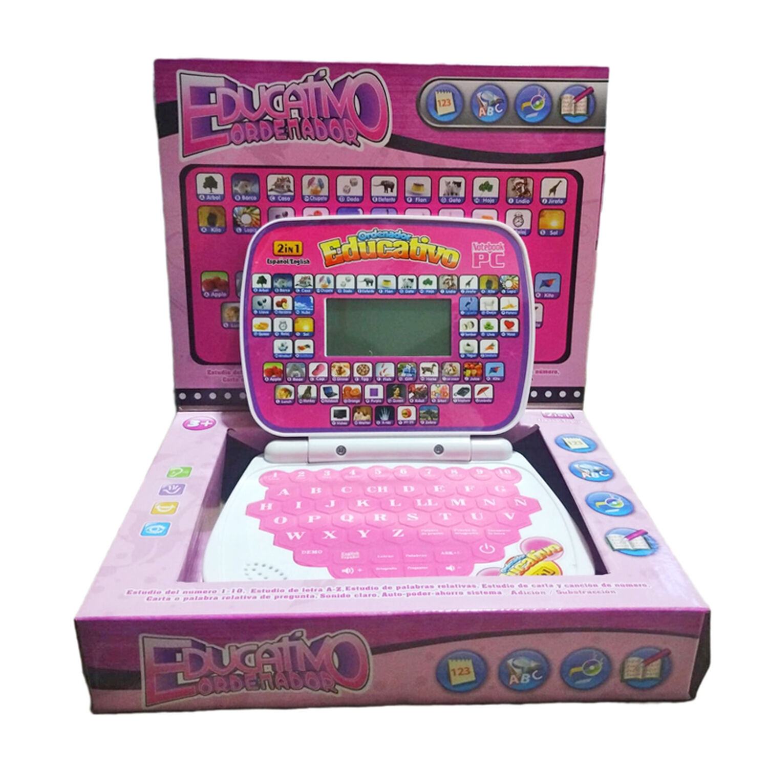 Mini Ordenador Didactico Educativo Juguete Notebook Infantil image number 4.0