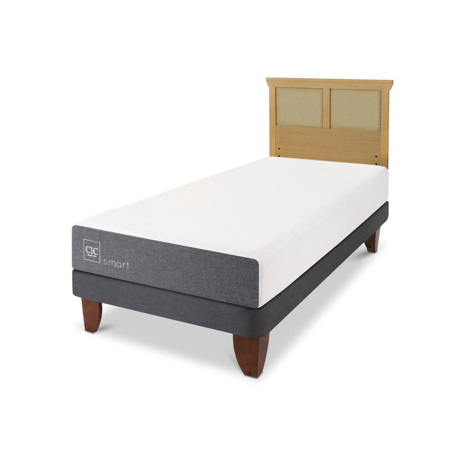 Cama Europea Cic Smart / 1.5 Plazas / Base Normal + Respaldo image number 3.0