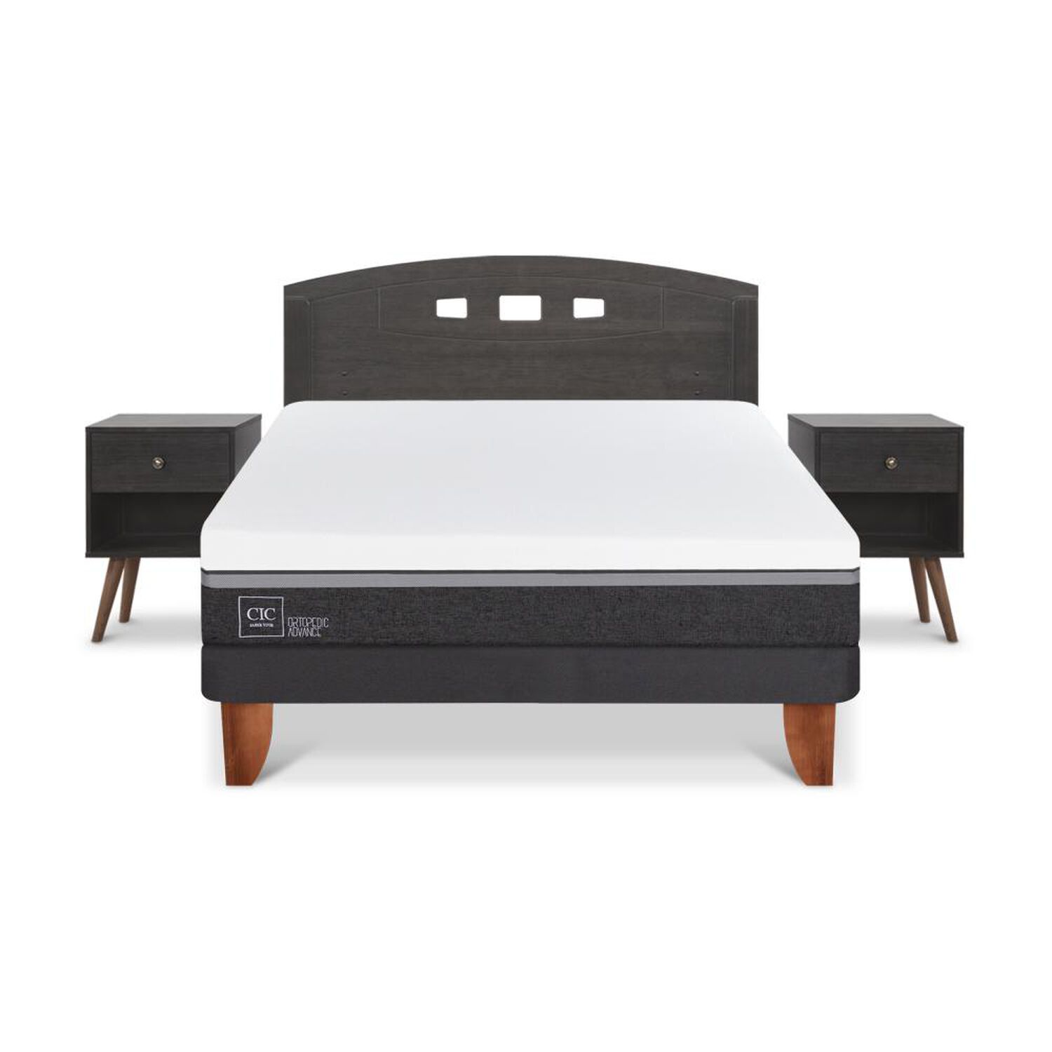 Cama Europea Cic Ortopedic Advance / 2 Plazas / Base Normal + Set De Maderas image number 0.0