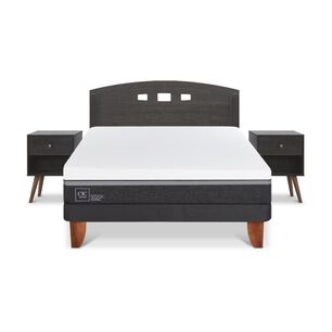 Cama Europea Cic Ortopedic Advance / 2 Plazas / Base Normal + Set De Maderas