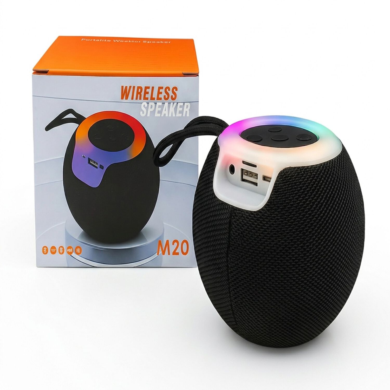 Mini Parlante Bluetooth Port&aacute;til Yx4138 Con Luces Led Y Radio Fm Color Negro. image number 2.0