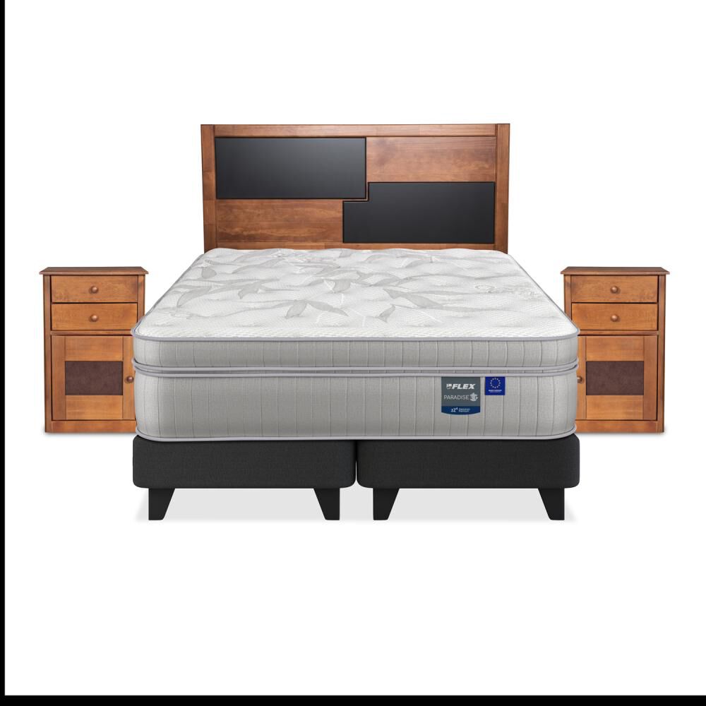 Cama Europea Flex Paradise / King / Base Dividida + Set De Maderas image number 1.0
