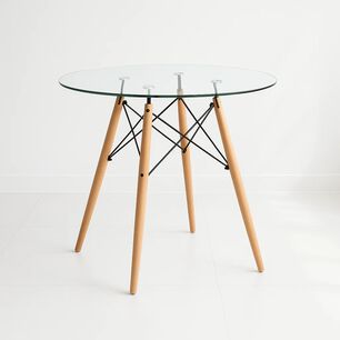 Mesa De Comedor Eames 80cm Redonda Vidrio