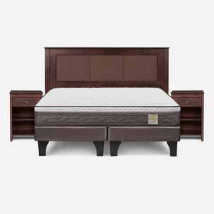 Cama Europea Rosen New Style 4 Plus / King / Base Dividida + Set De Maderas Rachel