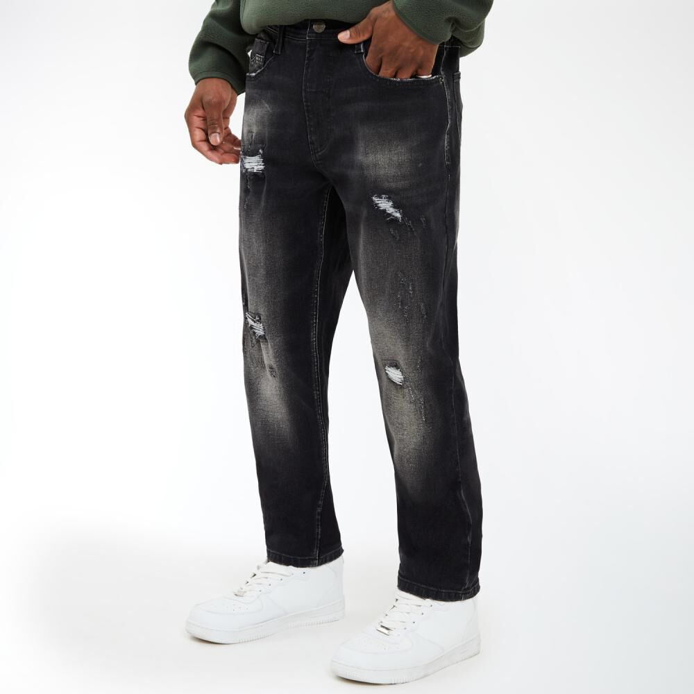 Jeans Roturas Tiro Medio Slim Hombre Rolly Go image number 2.0