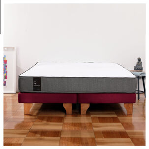 Cama Europea Zen Best Tela Velvet Burdeo 2 Plazas