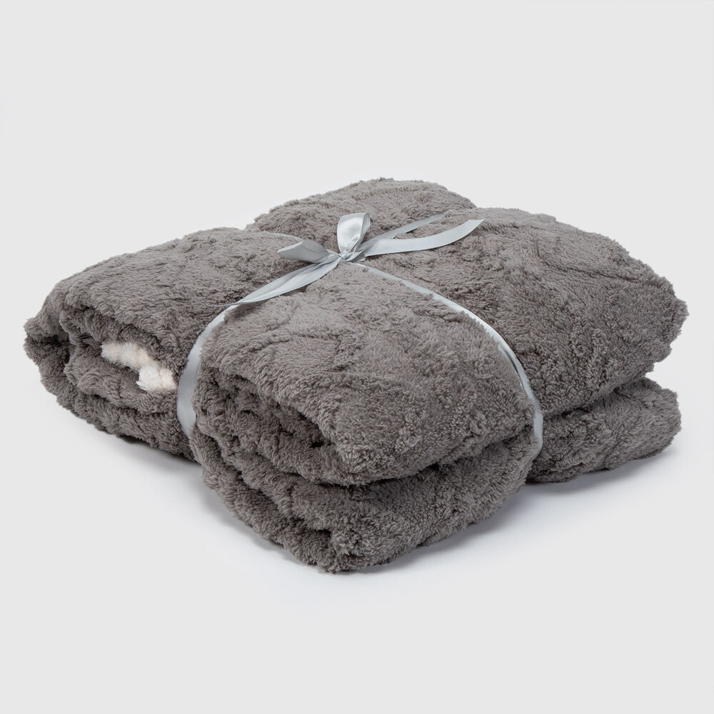 Manta Sherpa Jacquard Gris King image number 4.0