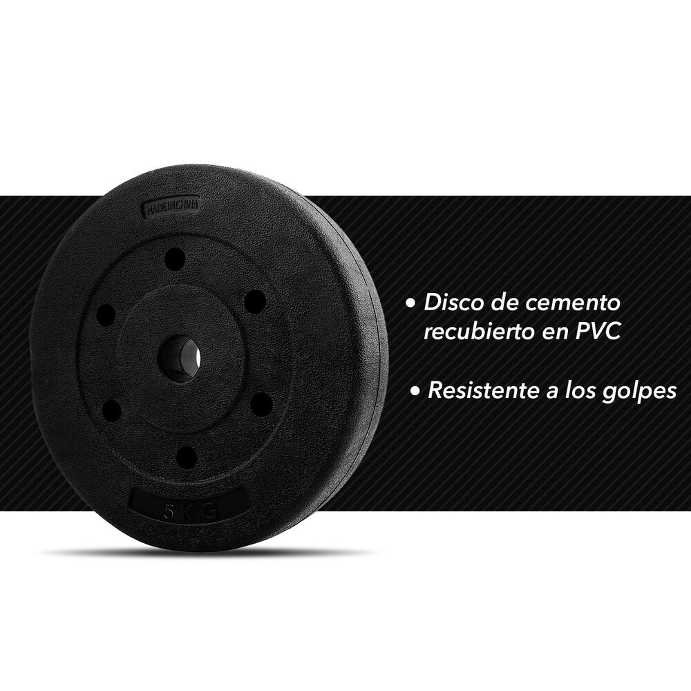 Disco De Cemento 5 Kg Para Barra Pvc Negro image number 4.0