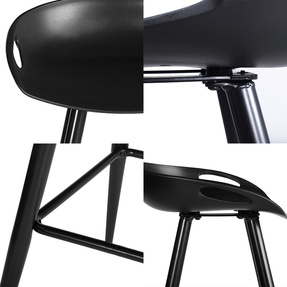 Pack 2 Piso Taburete Bar Reposapi&eacute;s Wave Negro image number 4.0