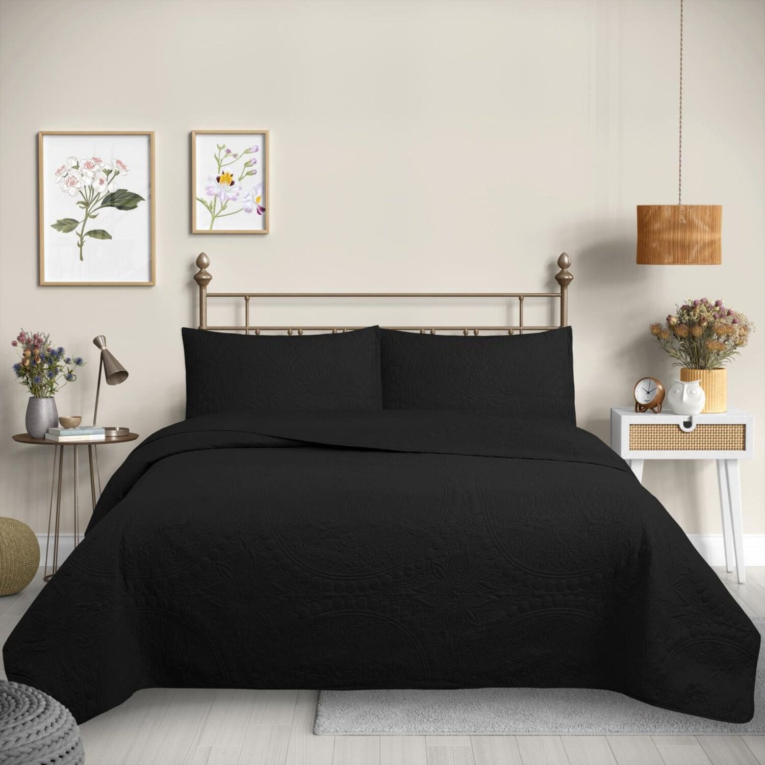 Cubrecama Quilt Reversible Super King 270 X 260 Cm Negro - Wonder Collection Martin&eacute; image number 0.0