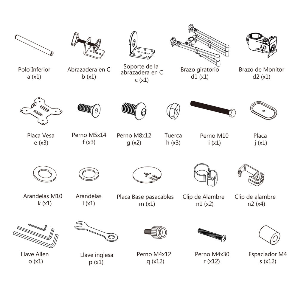 Soporte Para 3 Monitores 13 A 27 Articulado 24kg Max. Color Negro Brasforma image number 3.0