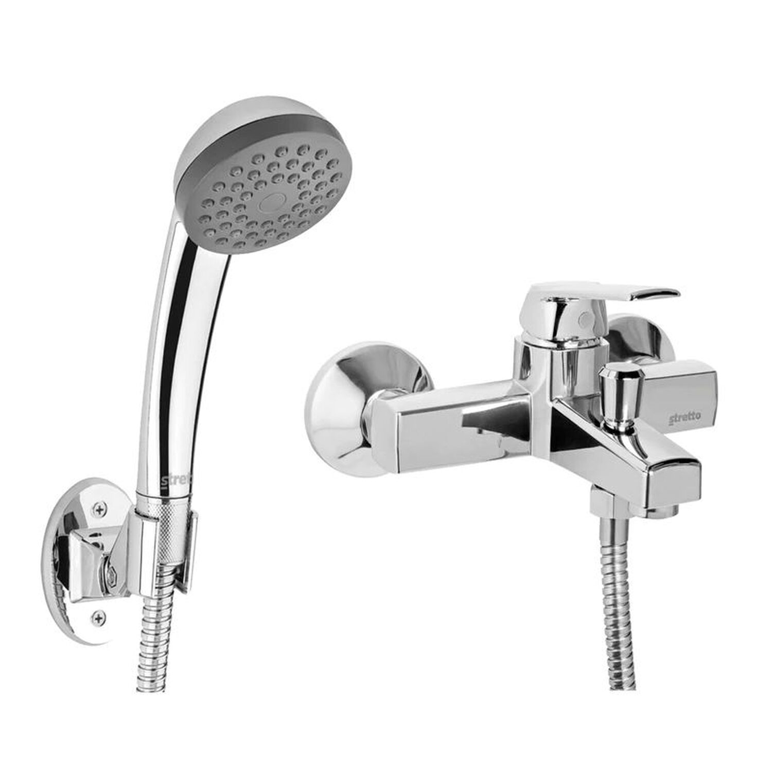 Monomando Llave Grifo Para Tina Ducha Modelo Modena Stretto Color Plateado image number 0.0