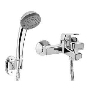 Monomando Llave Grifo Para Tina Ducha Modelo Modena Stretto Color Plateado