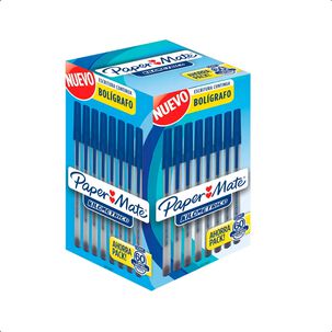 Caja 60 Bol&iacute;grafos Papermate Econ&oacute;mico Kilom&eacute;trico Azul