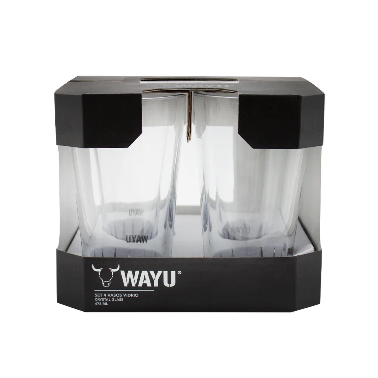 Set 4 Vasos Wayu Vidrio Grueso 475ml Crystal Bebida Jugo image number 4.0