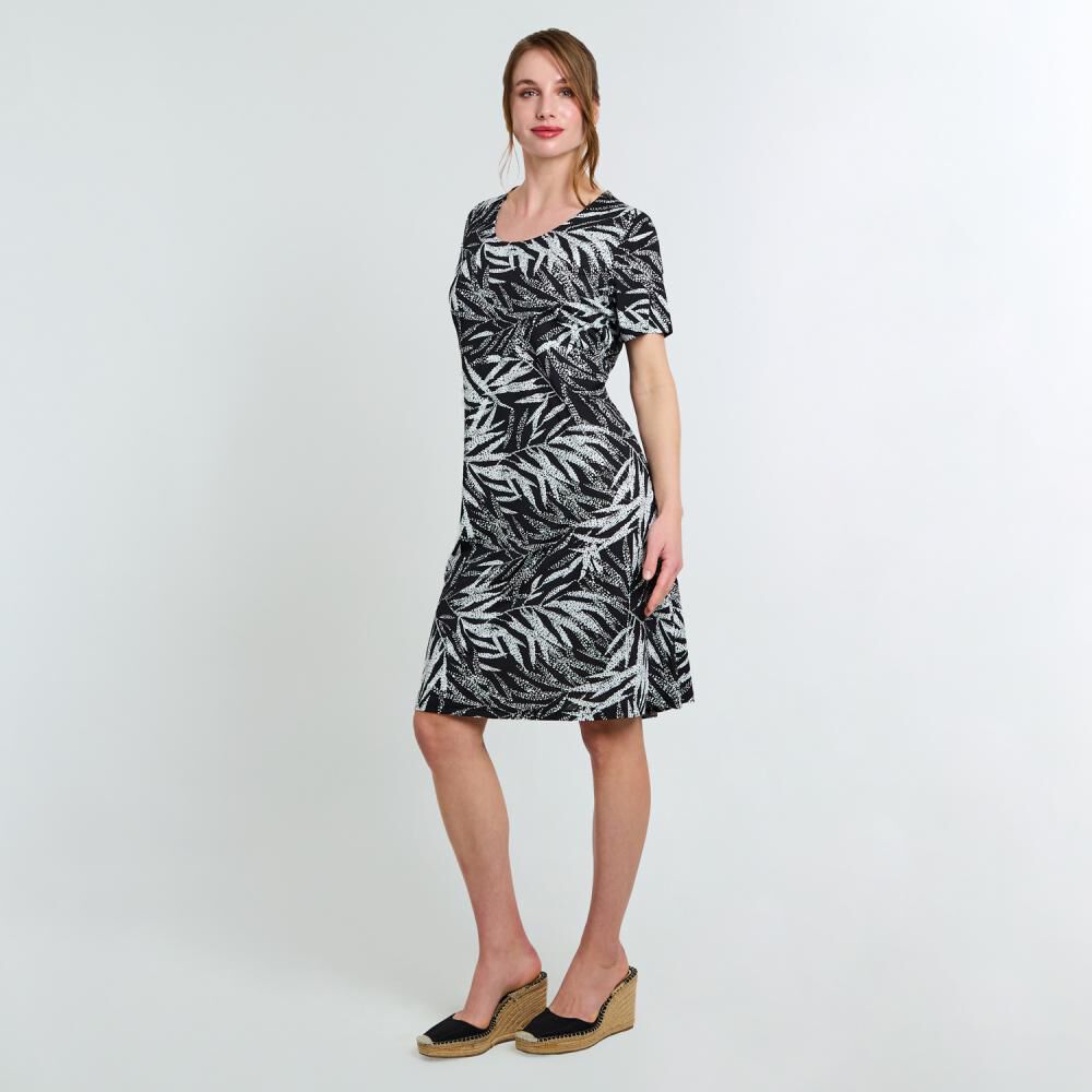 Vestido Full Print Manga Corta Cuello Redondo Mujer Lesage image number 2.0