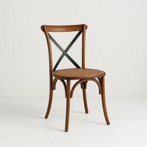 Silla Crossback Madera Rattan - Caf&eacute; Vintage