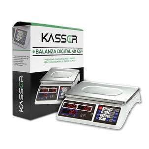 Balanza Digital Kasser Pesa 40 Kilos Comercial Recargable