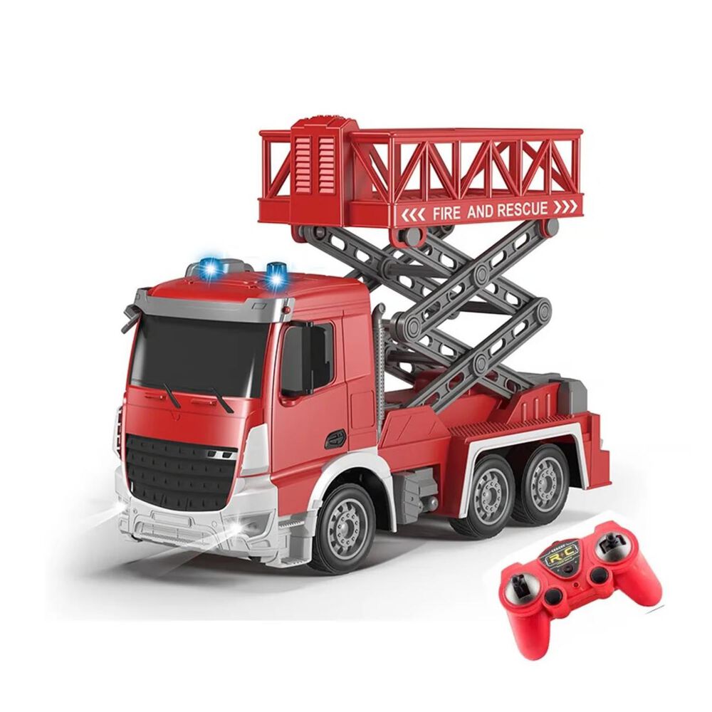 Juguete Camion De Bomberos A Control Remoto Escalera Rojo Infantil image number 1.0