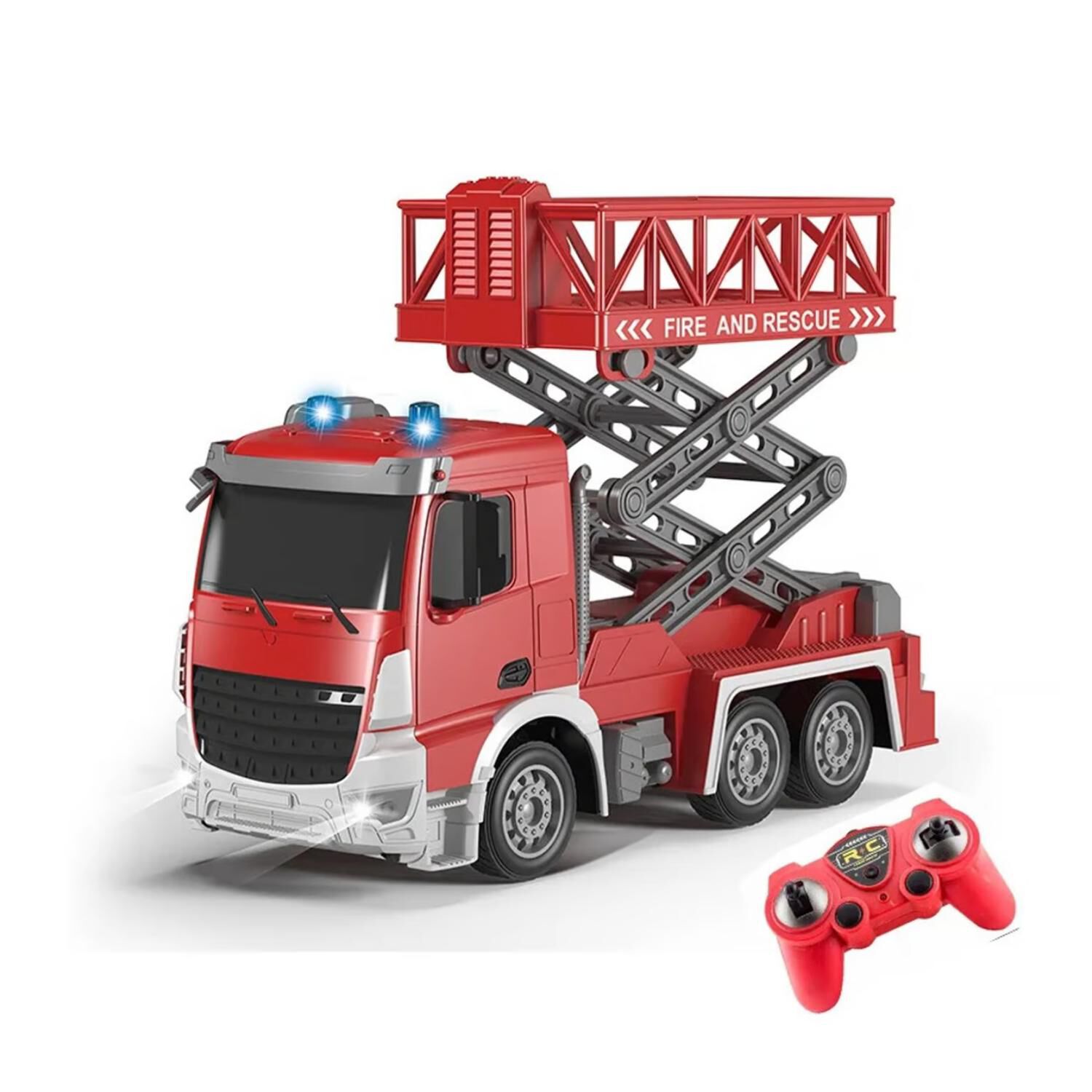 Juguete Camion De Bomberos A Control Remoto Escalera Rojo Infantil image number 1.0