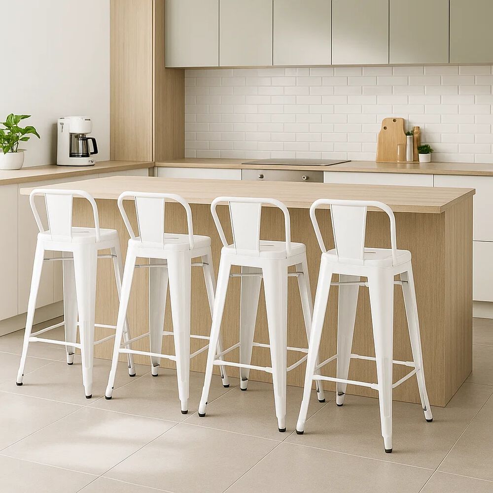 Pack De 4 Taburetes Tolix De Acero - Blancos image number 2.0