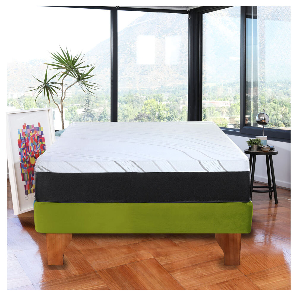 Cama Europea Zen Pro 1.5 Plazas Tela Velvet Pistacho image number 0.0
