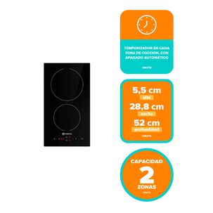 Encimera El&eacute;ctrica 2 Platos Mademsa Vitrocer&aacute;mica Vm2tr