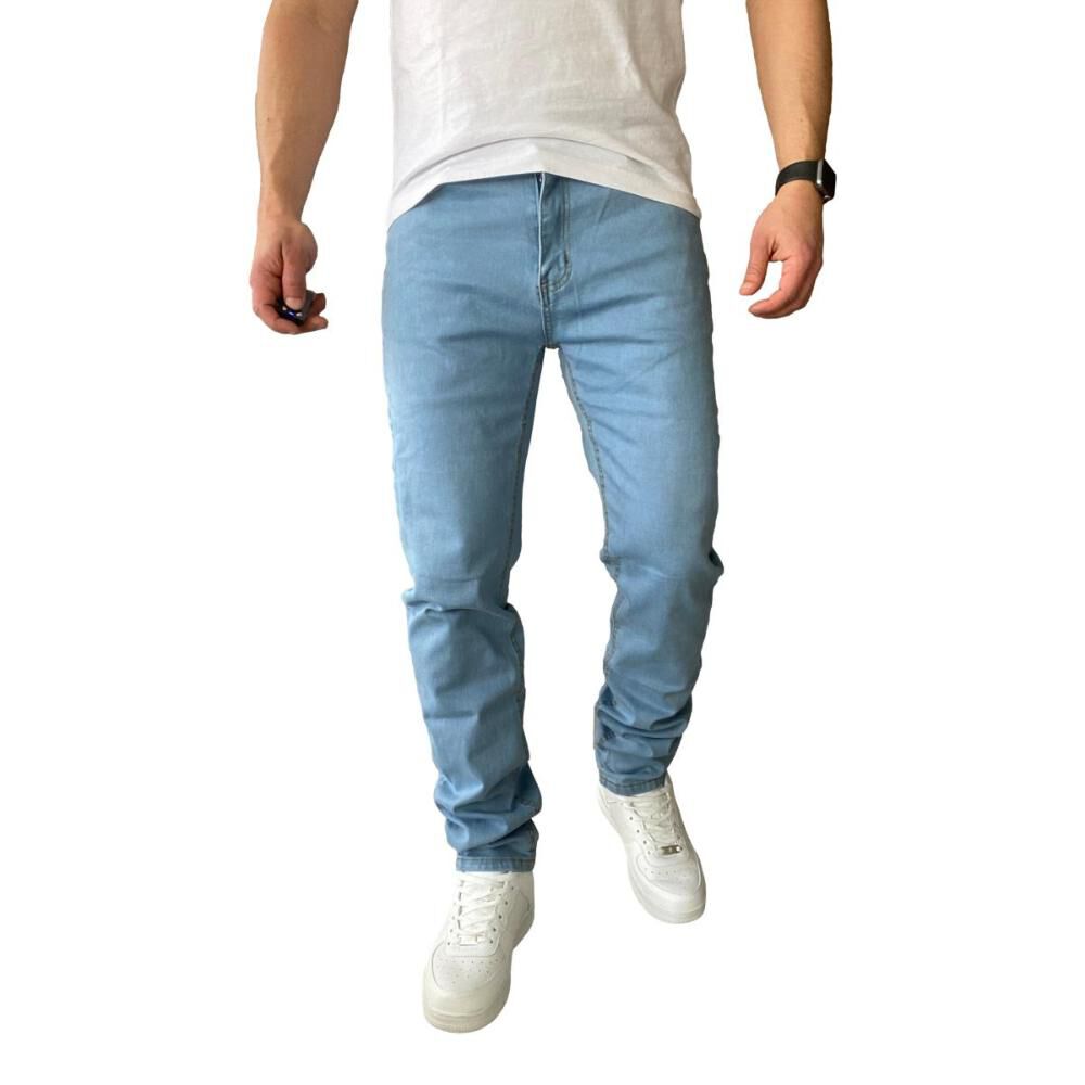 Pantalón Jeans Elasticado Slim Celeste image number 3.0