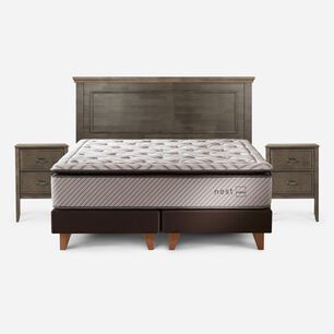 Cama Europea Rosen Nest / King / Base Dividida + Set De Maderas Anna