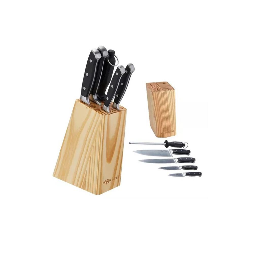 Set De Cuchillos Brinox 6 Piezas Con Taburete De Madera 2519/115 image number 2.0