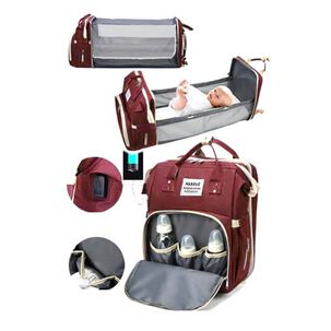 Mochila 3 En 1 Pa&ntilde;alera Cuna Y Mudador Port&aacute;til Para Beb&eacute;s