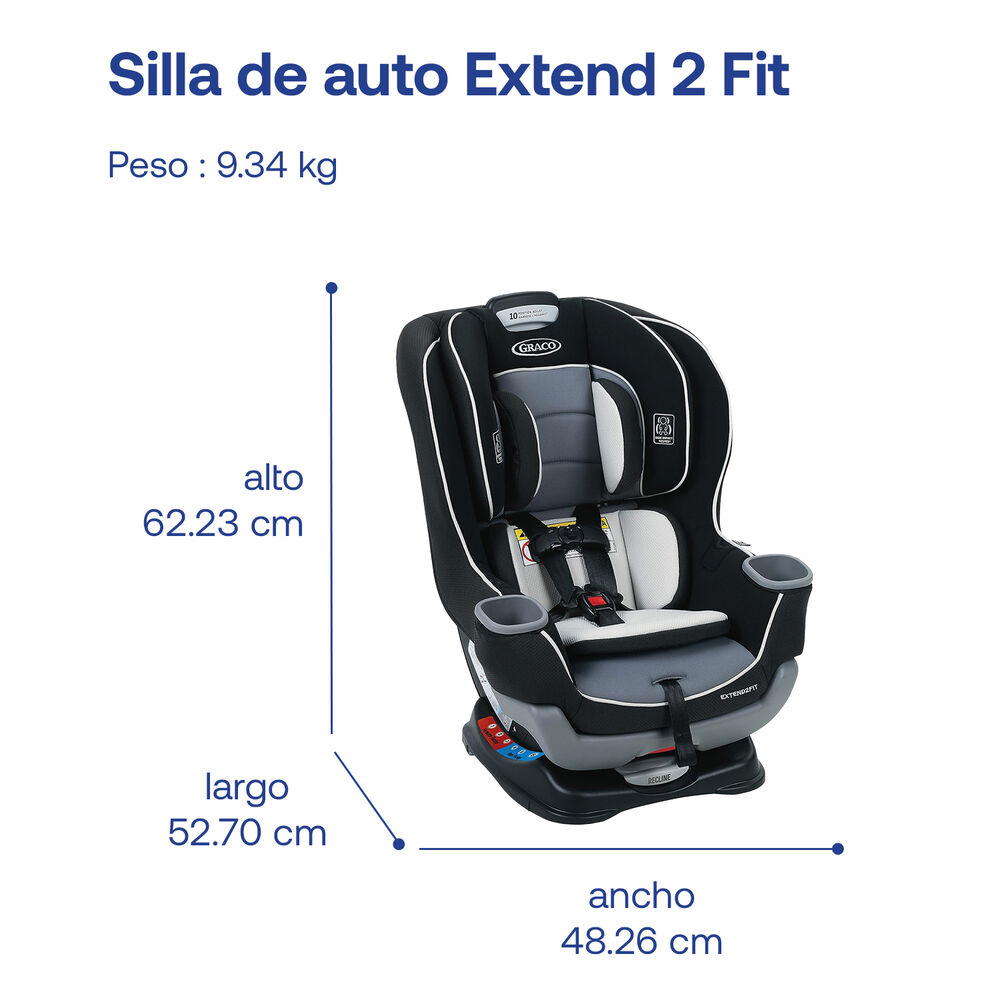 Silla De Auto Bebe Convertible Extend2fit Gotham image number 7.0