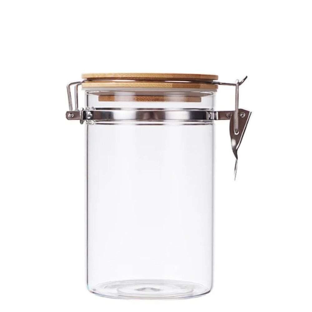Set 3 Frascos Tarro Hermetico Vidrio 350ml Con Tapa De Bambu image number 1.0