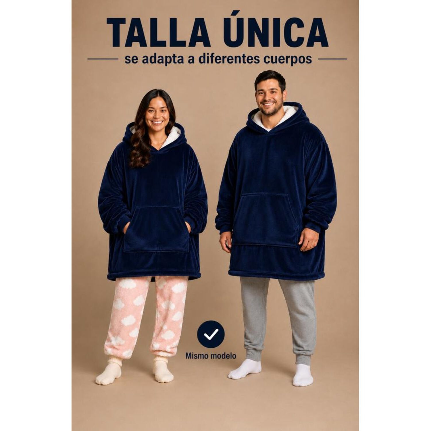 Poleron Felpa Capucha Manta Polar Invierno Unisex Talla Unic image number 2.0