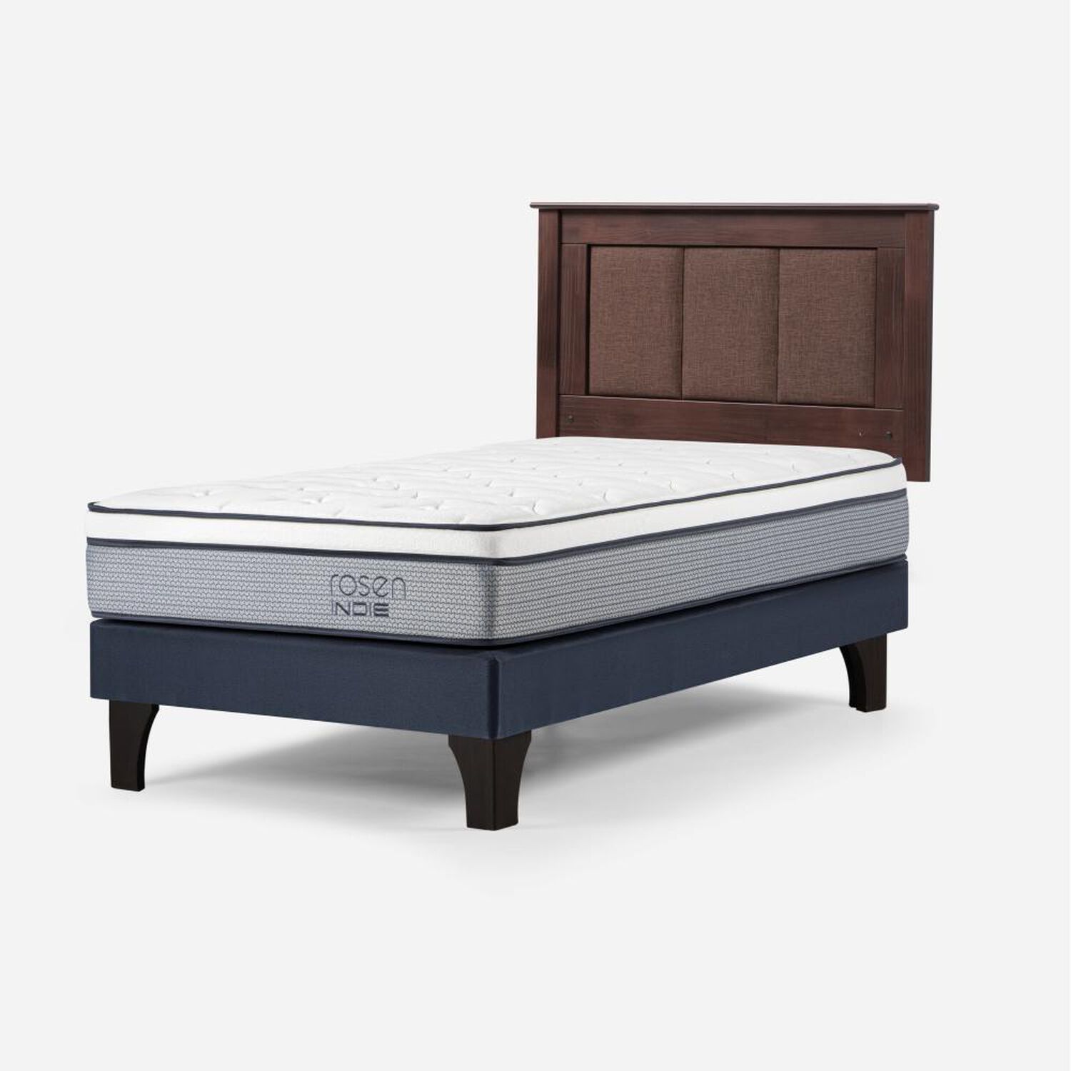 Cama Europea Rosen Indie / 1.5 Plazas / Base Normal + Respaldo Rachel image number 2.0